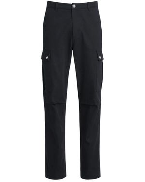 Balmain Broeken ,Zwart ,Katoen Cotton Canvas Cargo Broek - Blauw