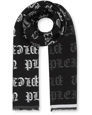 Philipp Plein Long Scarf Gothic Plein - Schwarz