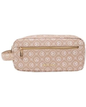 carlo colucci Tassen ,Elegante Logo Print Toilettas - Roze