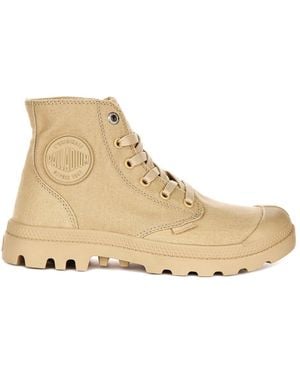 Palladium Lace-Up Boots - Natural