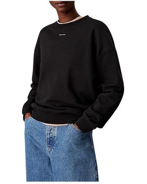 Calvin Klein Nano Logo Crew Neck Sweatshirt - Zwart