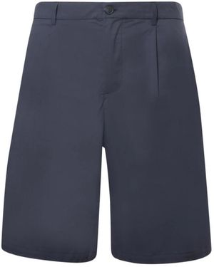 Alpha Studio Technische Baumwoll-Bermudashorts - Blau