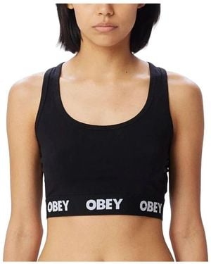 Obey Tops ,Zwart ,Cropped Tank