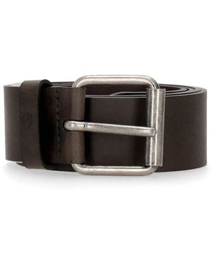 Timberland Dunkelbrauner leder-rollenschnalle gürtel - Schwarz
