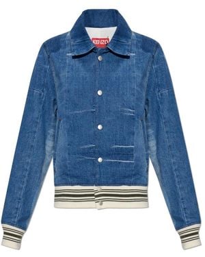 KENZO Vintage-Effekt Jeansjacke - Blau