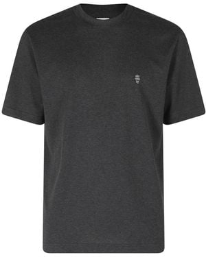 Eleventy T-Shirt Met Hoge Kraag En Borduursel - Zwart