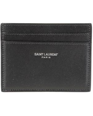 Saint Laurent Accessoires ,Zwart ,Leer Creditcardhouder