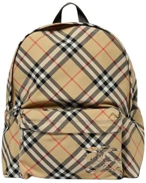 Burberry Stylischer Rucksack Mit Karomuster - Mettallic
