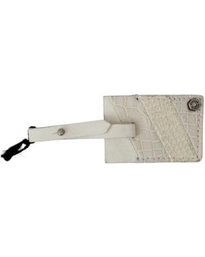 Gianfranco Ferré Accessoires ,Leer Luggage Tag Leather Patterned Keychain - Naturel