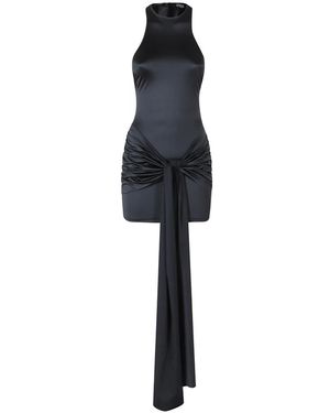 VENUJA Ds001A Kleid Mit Knotendetail - Schwarz