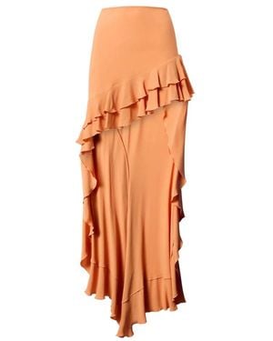 ANDAMANE Rokken ,Oranje ,Camelia Cascade Maxi Rok