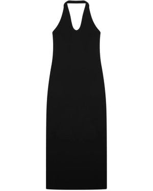 TOTEME Kleedjes ,Zwart ,Compact Knit Halter Dress