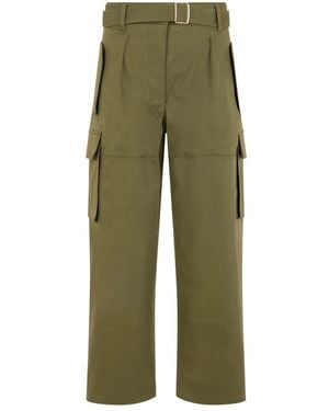 Alberta Ferretti Broeken ,Groen ,Katoen Wijde Cargo Broek
