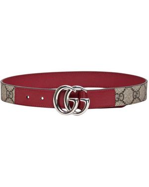 Gucci Gg Supreme Gürtel Mit Logo-Schnalle - Rot