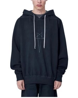 Rick Owens Hoodies & Sweatvesten ,Zwart ,Oversized Hoodie - Blauw