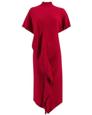 Colville Kleedjes ,Rood ,Rode Liefde Midi Jurk Met Korte Mouwen