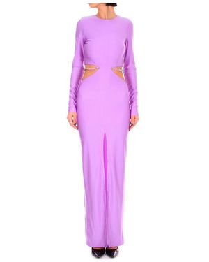 Amen Ausgeschnittenes kleid mit ketten und beinschlitz - Lila