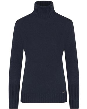 Kiton Cashmere Polo Neck Jumper - Blauw