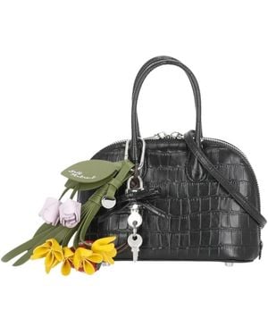 Self-Portrait Croc Leather Mini Toast - Zwart