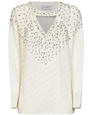 Ermanno Scervino V-Neck Knitwear - Blanco
