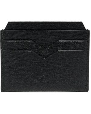 Valextra Schlankes Lederkartenetui - Schwarz