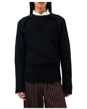 Ann Demeulemeester Round-Neck Knitwear - Black