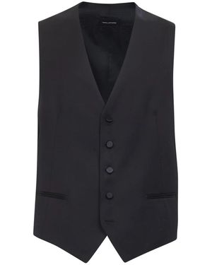 Tagliatore Gilet Met Vijf Knopen En Enkele Rij Knopen - Blauw