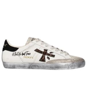 Premiata Schoenen ,Wit ,Leer Stevend 7605