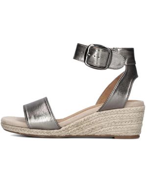 Omoda Schoenen ,Grijs ,Zilveren Espadrilles Met Sleehak - Metallic