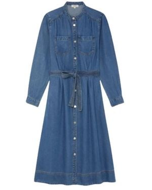 Suncoo Denim Midi-Kleid Mit Knopfleiste - Blau