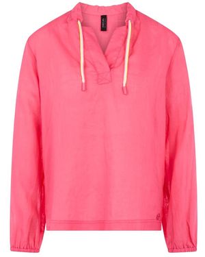 Marc Cain Langarmbluse Aus Leichter Ramie - Pink