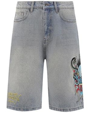 Ed Hardy Denim Shorts - Grau