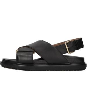 Marni Schoenen ,Zwart ,Flat Sandalen