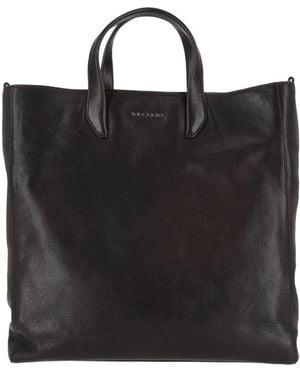 Orciani Tassen ,Bruin ,Katoen Work Lagoon Tote - Zwart