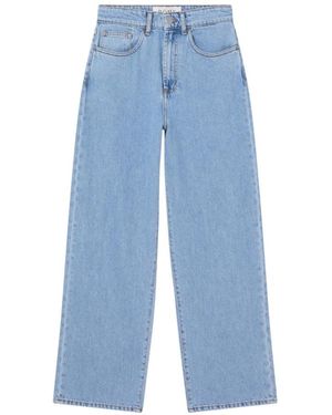 Rohe Jeans denim a gamba larga blu