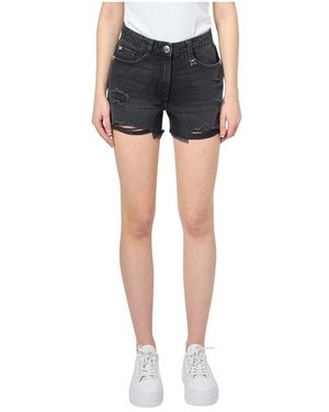 RICHMOND Schwarze Denim-Shorts Mit Logo-Knopf - Blau