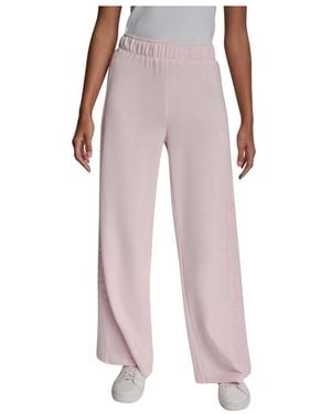 DKNY Broeken ,Roze ,Katoen Sequin Stripe Wide Leg Pant