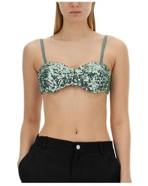Moschino Pailletten Bandeau-Top - Grün