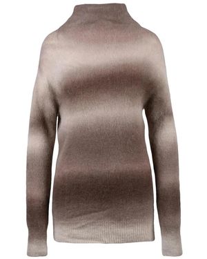 Alysi Truien & Vesten ,Bruin ,Wol Maglia Lunga Stretch