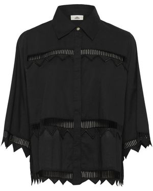 Karen By Simonsen Elegante Shirt Met Geborduurde Details - Zwart