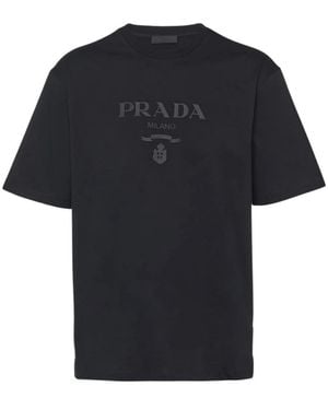 Prada Tops ,Zwart ,Katoen Katoenen T-Shirt