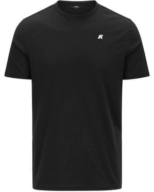K-Way Tops ,Zwart ,Katoen Odom Jersey Micro Lettering Slim
