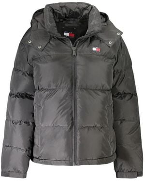 Tommy Hilfiger Jassen ,Zwart ,Polyester Zwarte Polyester Jas & Mantel - Grijs