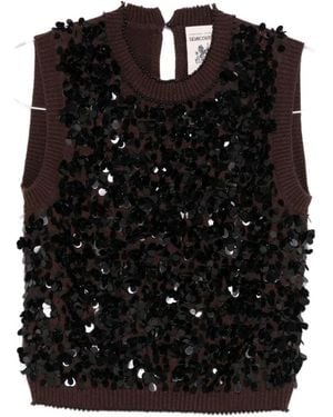 Semicouture Round-Neck Knitwear - Nero