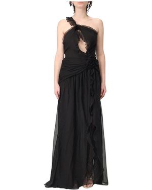 Blumarine Elegantes Schwarzes Rüschenkleid