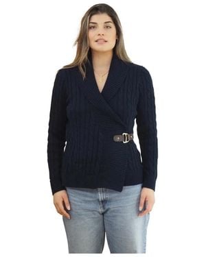 Ralph Lauren Lauren Crossover Knit Met Gesp - Blauw