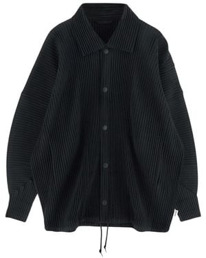Issey Miyake Gefaltete polyesterjacke - Blau
