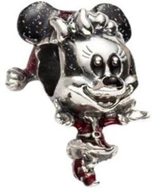 PANDORA Accessoires ,Veelkleurig ,Leer Minnie Mouse Holiday Charm - Zwart