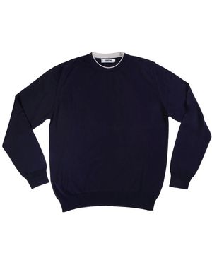 Grifoni Truien & Vesten ,Blauw ,Polyester Sweatshirt Met Kraagdetail