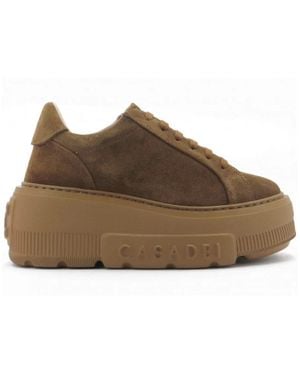 Casadei Sneaker Aus Renna Mit Extra-Leichtem Gummikeil - Braun